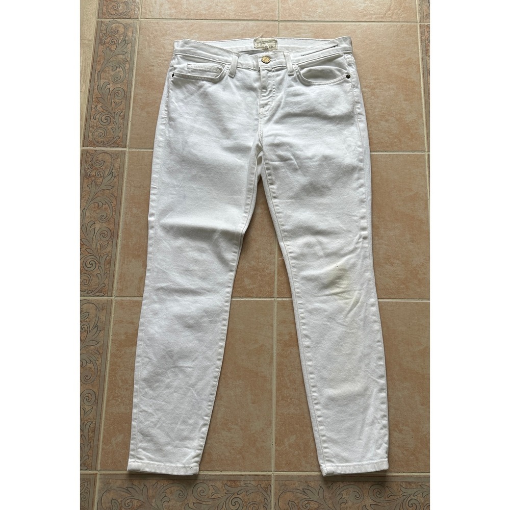 CURRENT / ELLIOTT The Stiletto Sugar  White Denim‎ Jeans Ankle Skinny Size 29